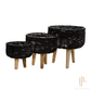 Handmade Twisted Jute Rope Planters in Black (Set of 3)