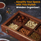 Rectangular Wooden Dry Fruits and Spice Box with 6 Containers