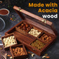 Rectangular Wooden Dry Fruits and Spice Box with 6 Containers