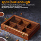 Rectangular Wooden Dry Fruits and Spice Box with 6 Containers