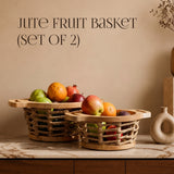 Jute Fruit Basket (Set of 2) – handcrafted decor piece by Yura Designs