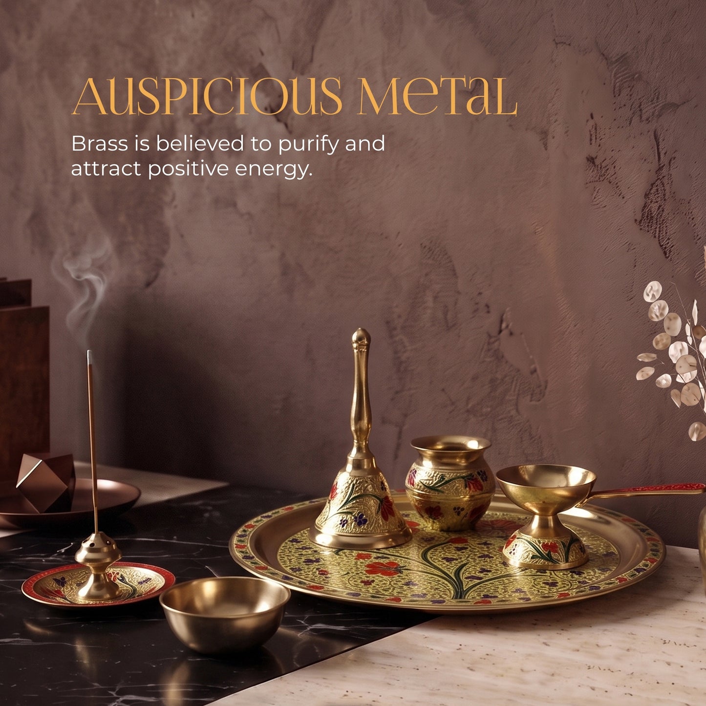Brass Puja Thali Set - Traditional Grandeur for Every Celebration