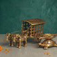 Brass Bullock Cart & Kuber Diyas