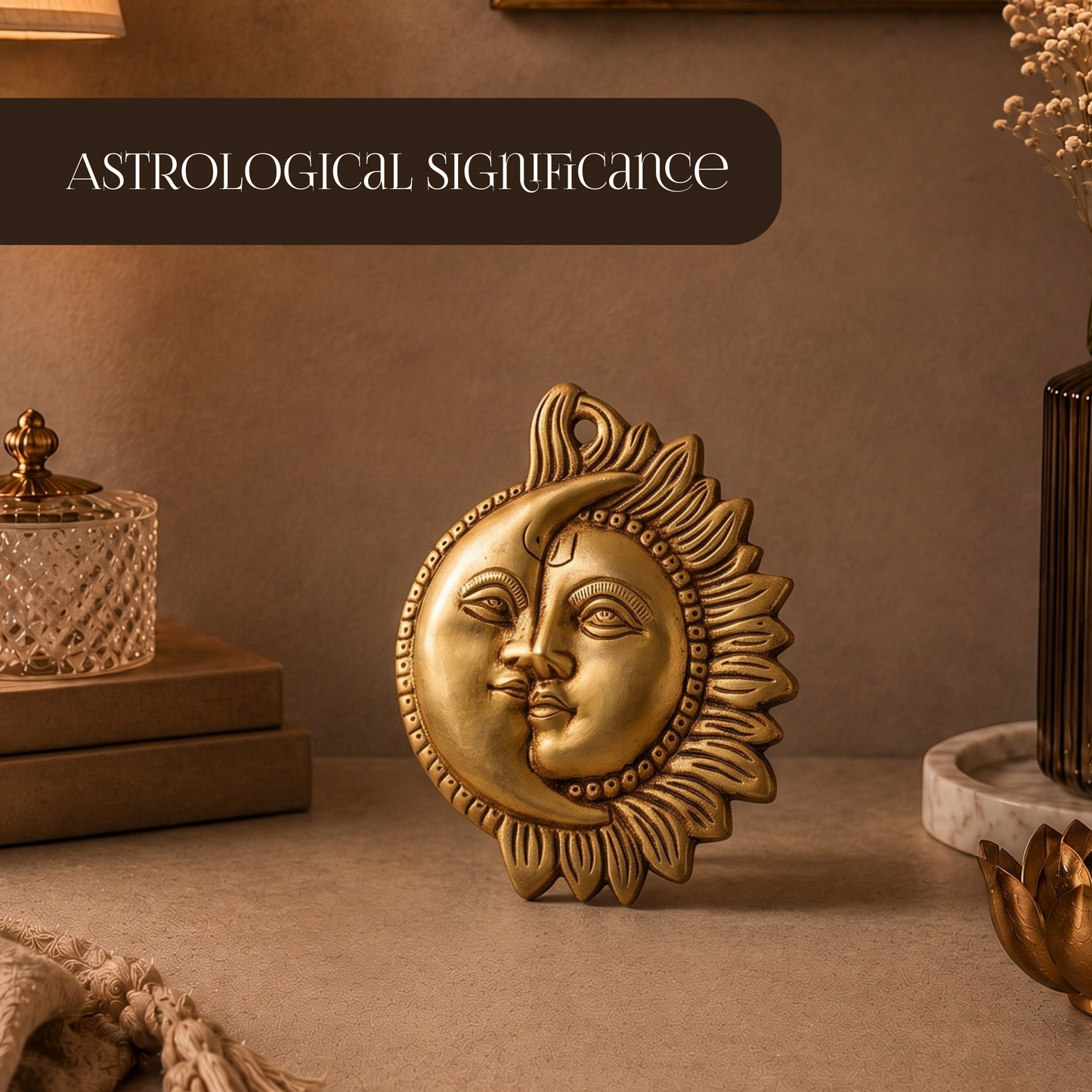 Brass Surya-Chandra Wall Hanging