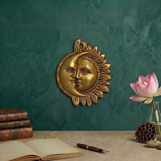 Brass Surya-Chandra Wall Hanging