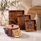 Carved Wooden Trays Set 3 Kettler Coaster - handcrafted decor by Yura Designs