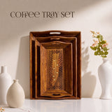 Coffee Tray Set (Set of 3) – handcrafted decor piece by Yura Designs