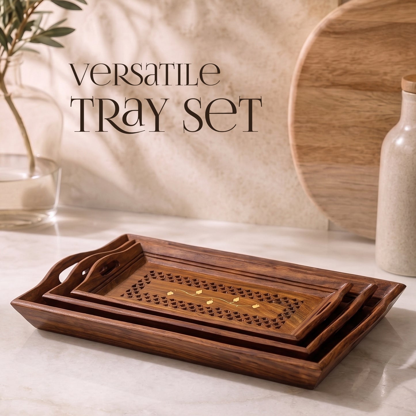 Coffee Tray (Set of 3) + Kettle Coaster (set of 6)