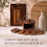 Coffee Tray (Set of 3) + Kettle Coaster (set of 6)