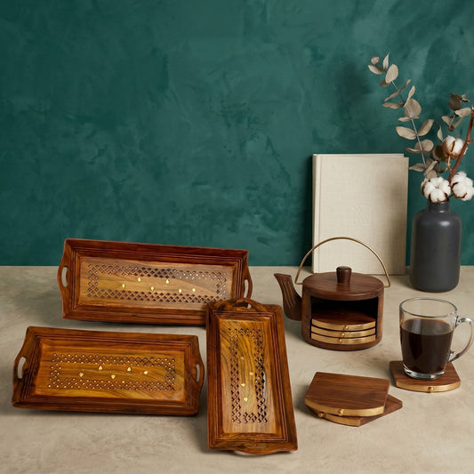 Coffee Tray (Set of 3) + Kettle Coaster (set of 6)