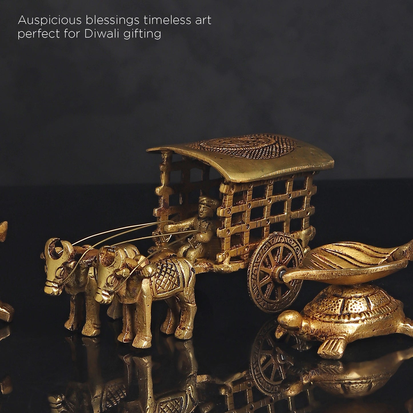 Brass Bullock Cart & Kuber Diyas