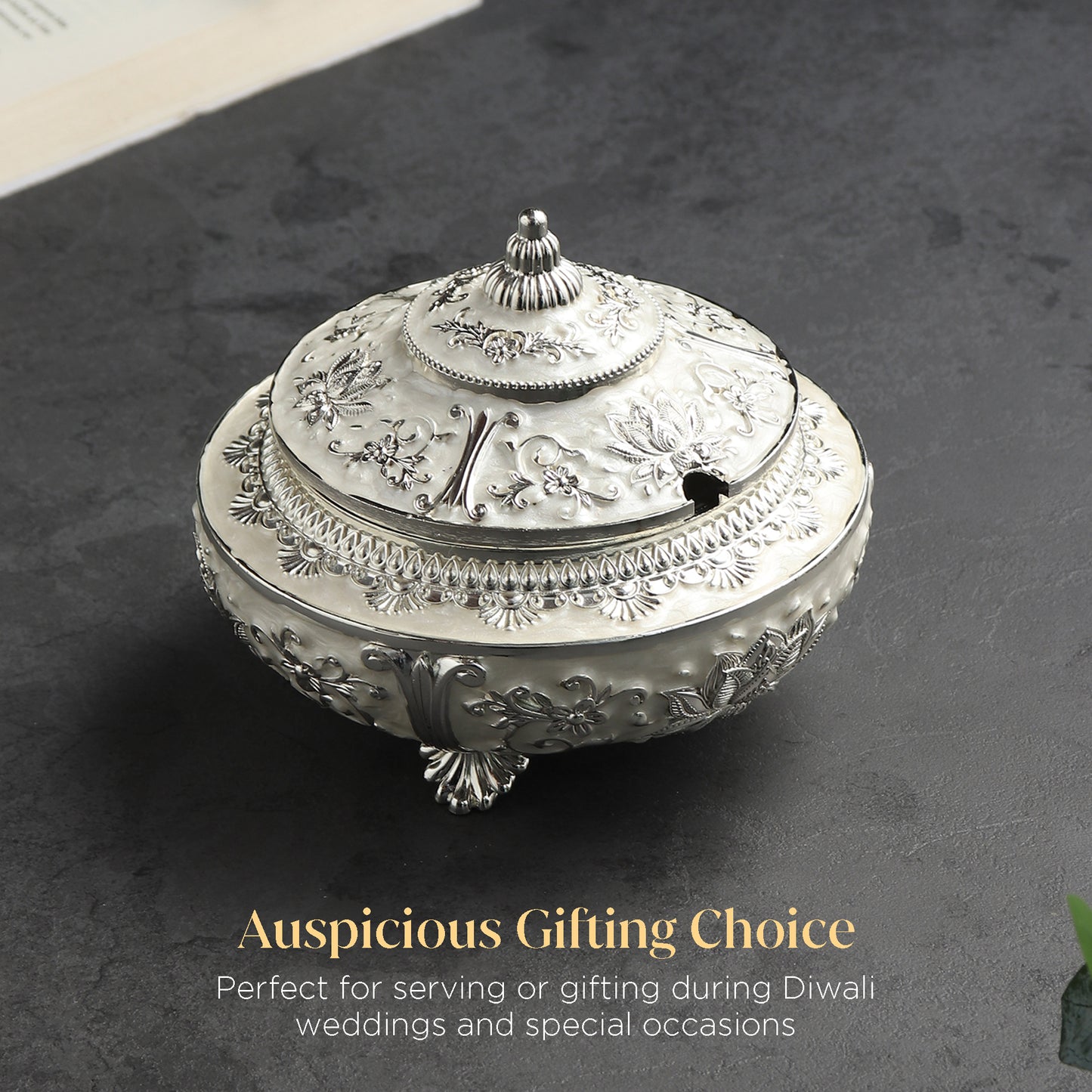 German Silver Bowl With Spoon