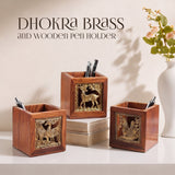 Dhokra Brass and Wooden Pen Holder