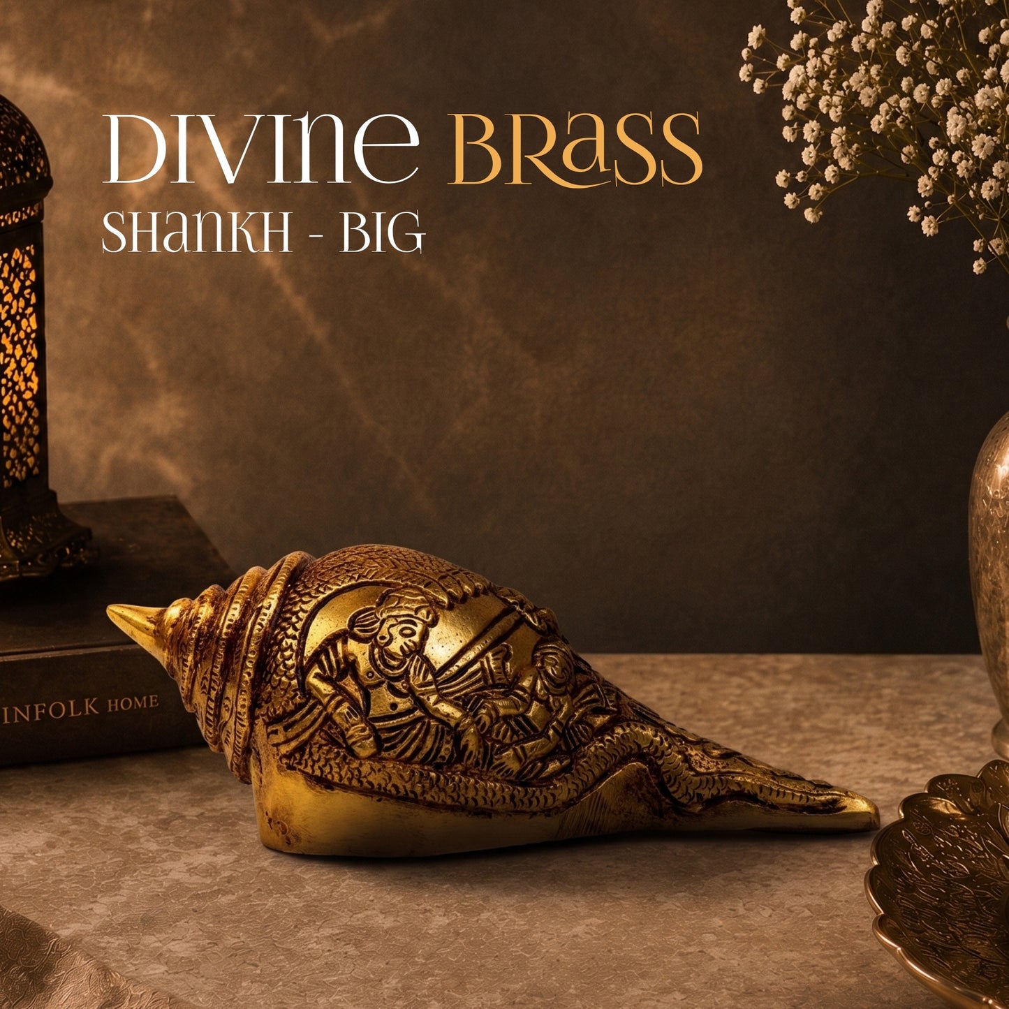 Divine Brass Shankh - Big