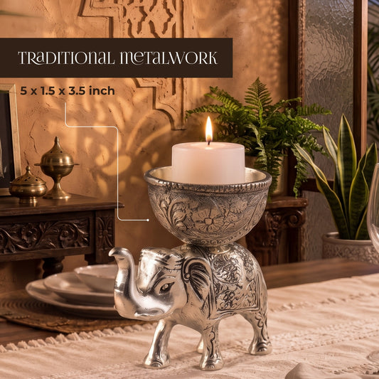 EleGlow Elephant Décor T-Light Holder