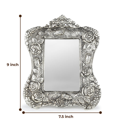 German Silver Handcrafted Grand Photo Frame | 9×7.5 inch | Premium Blue Velvet Gift Box