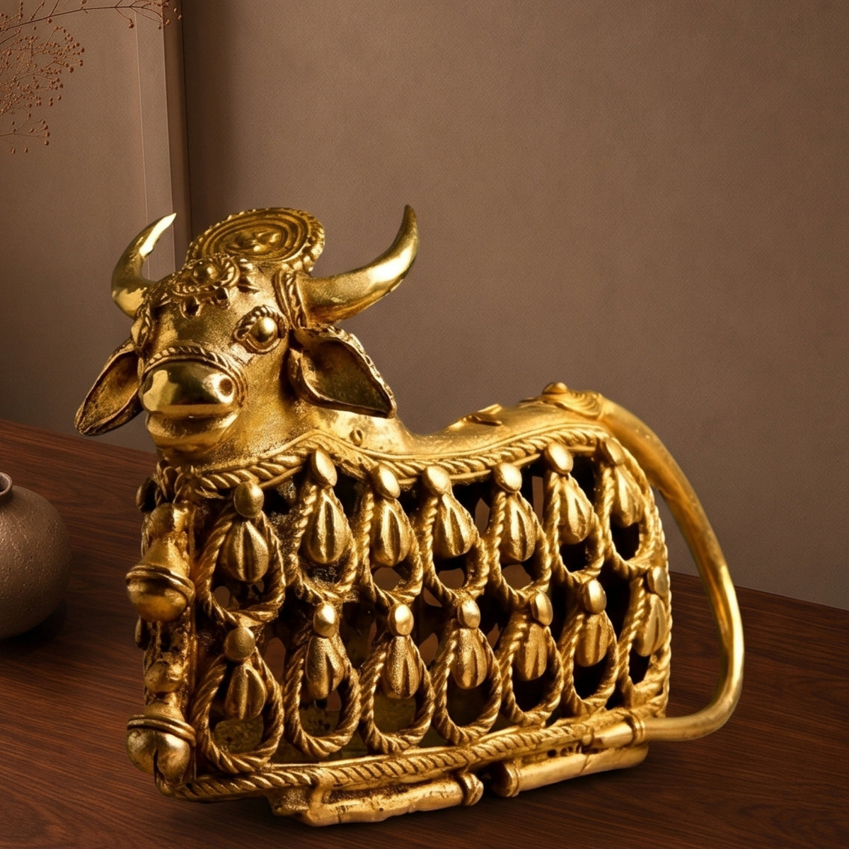 Golden Grace Nandi Brass - handcrafted decor by Yura Designs