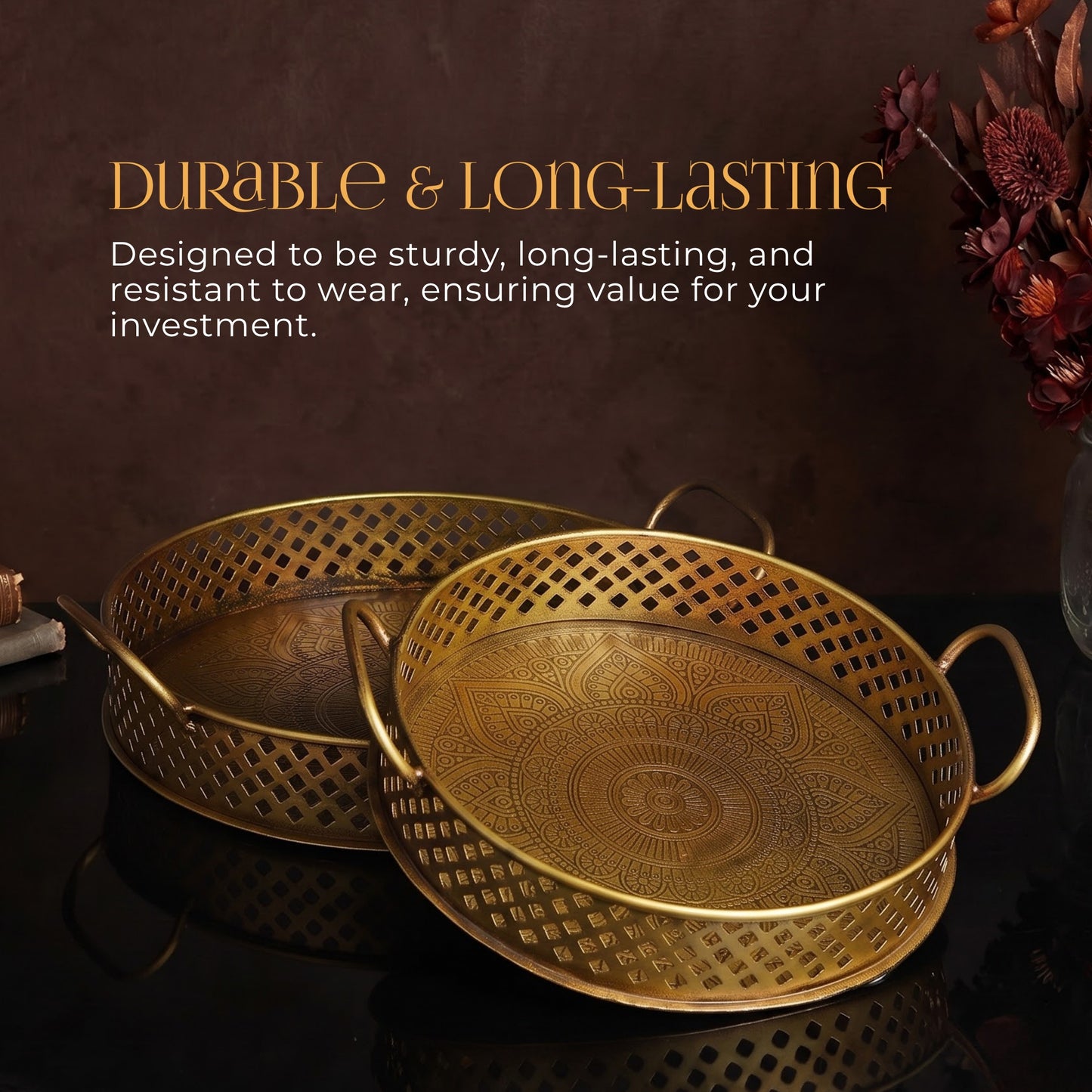 Golden Mandala Tray Set
