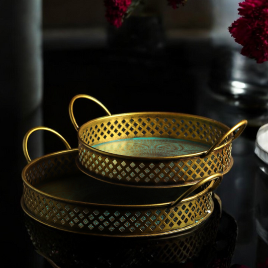 Golden Mandala Tray Set