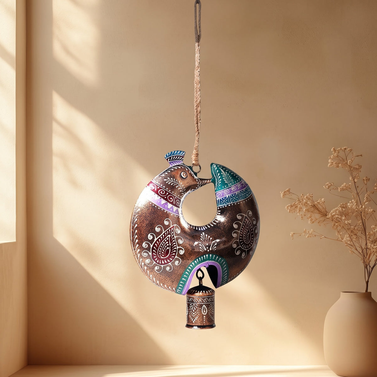 Handcrafted Peacock Bell - handcrafted decor by Yura Designs