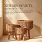 Handmade Twisted Jute Rope Planters In Light Brown Set 3 - handcrafted decor by Yura Designs