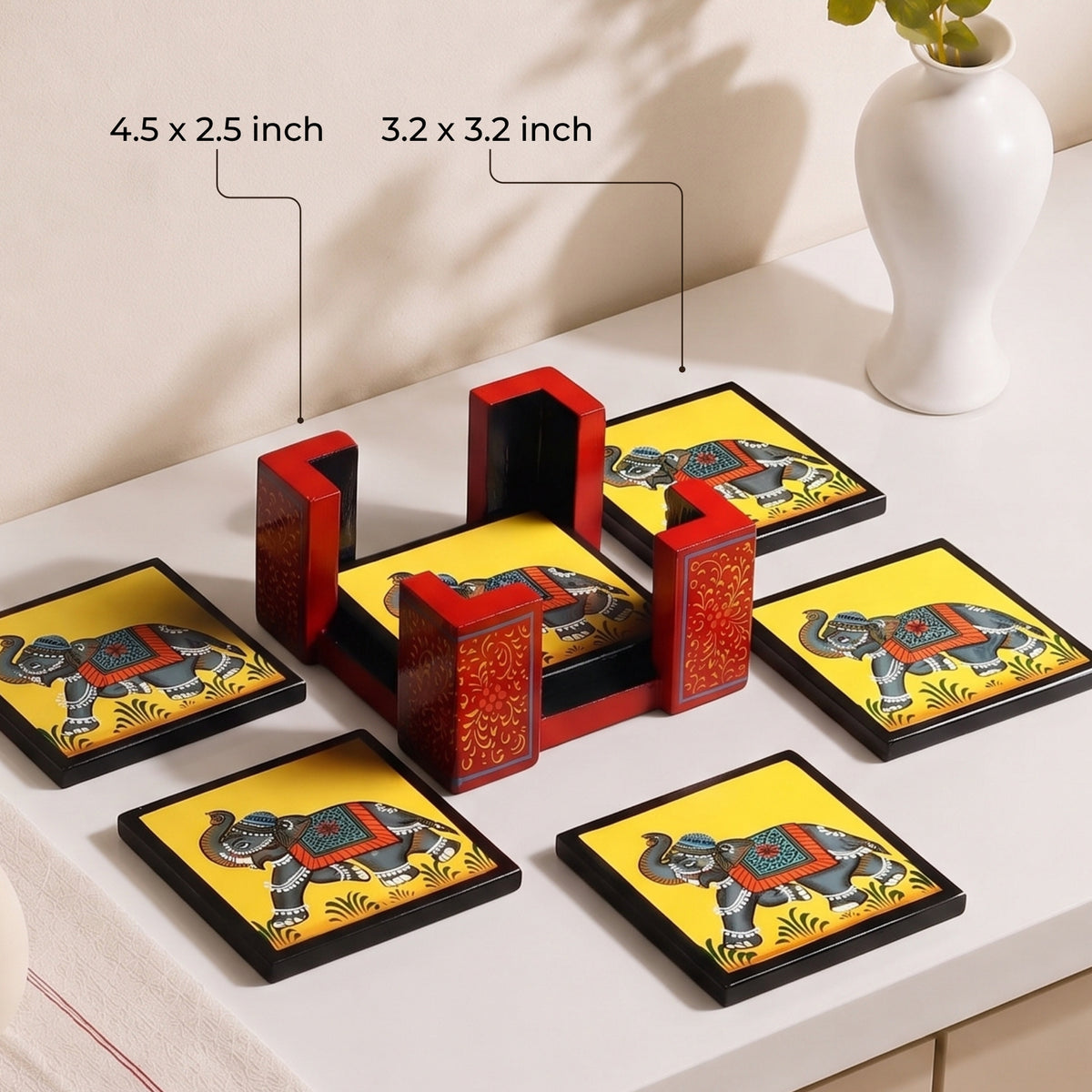 Heritage Charm Coasters - handcrafted decor by Yura Designs