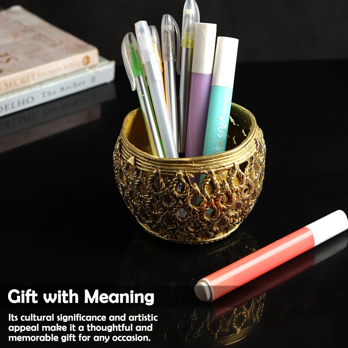 Oval Brass Pen Stand