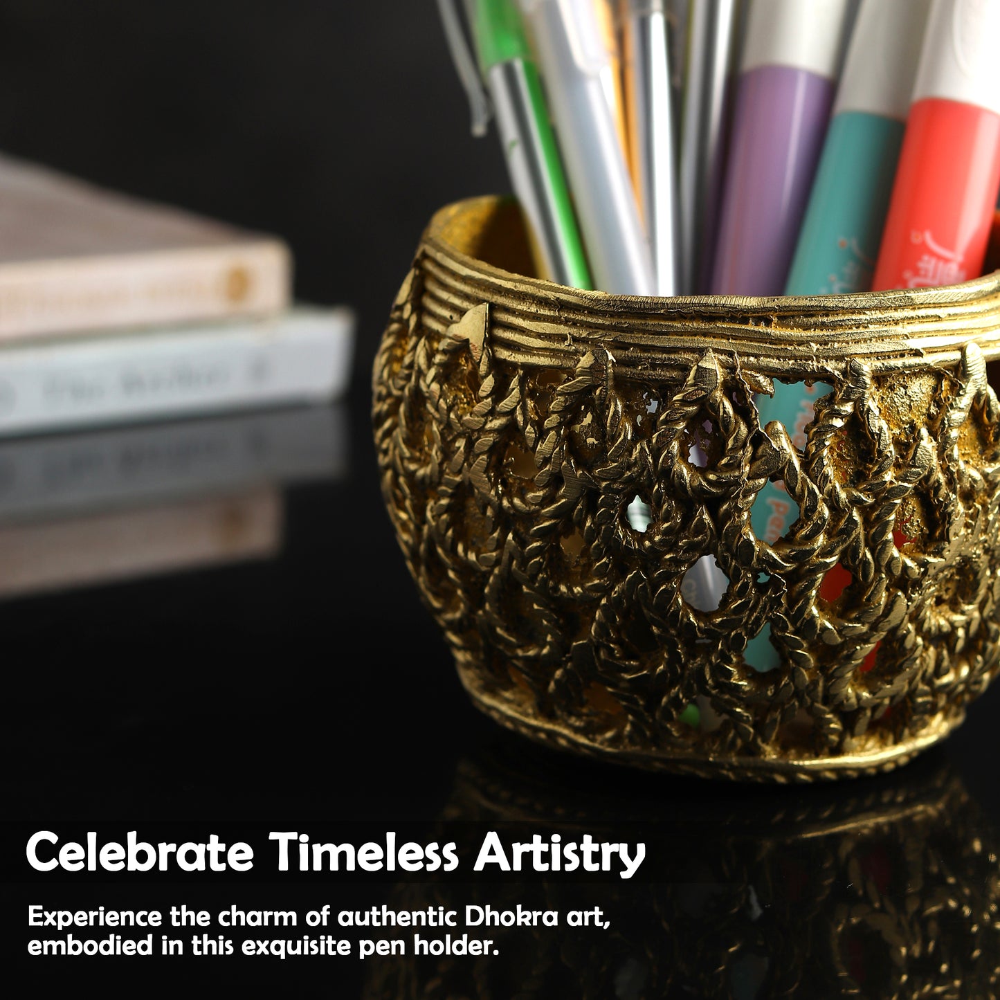 Oval Brass Pen Stand