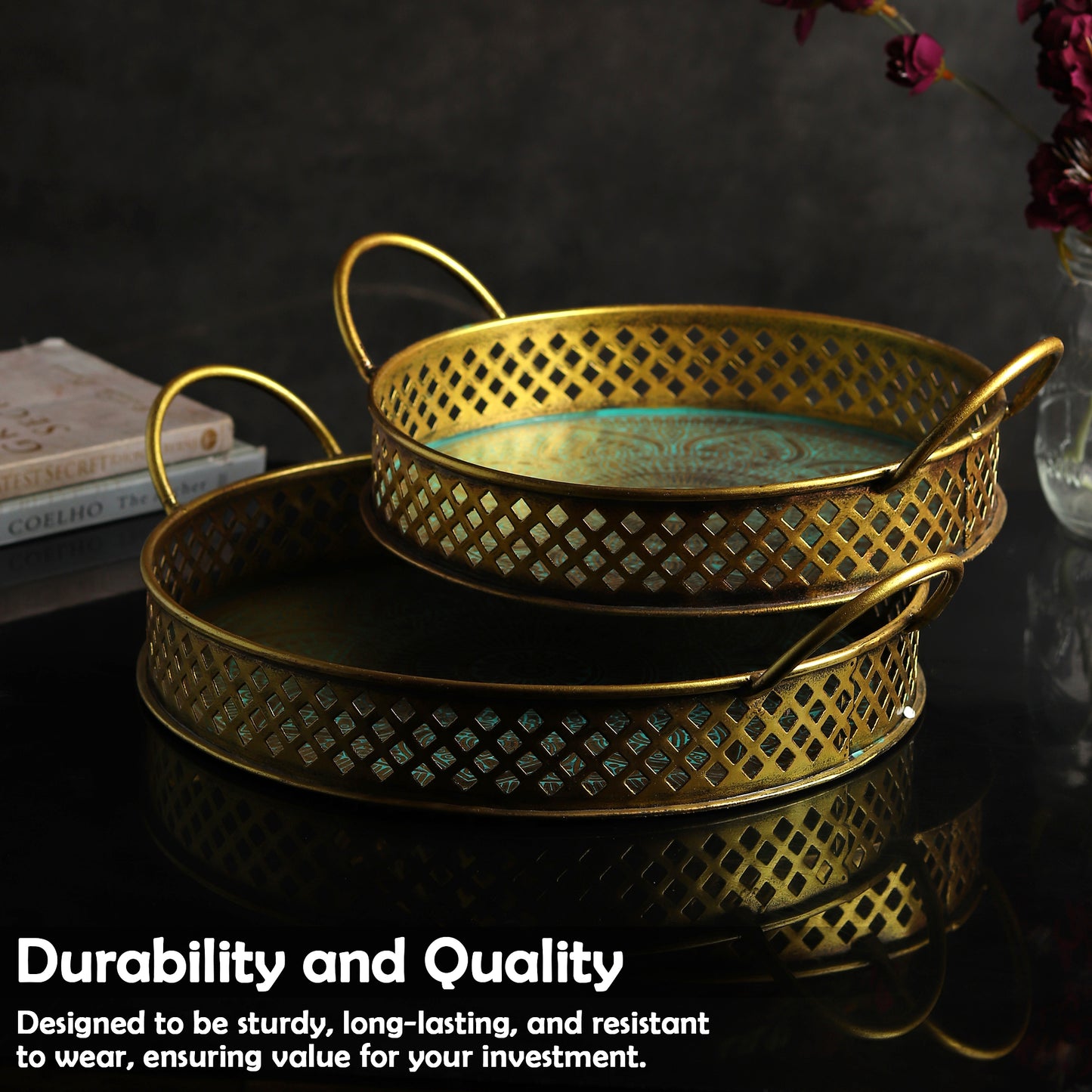 Golden Mandala Tray Set