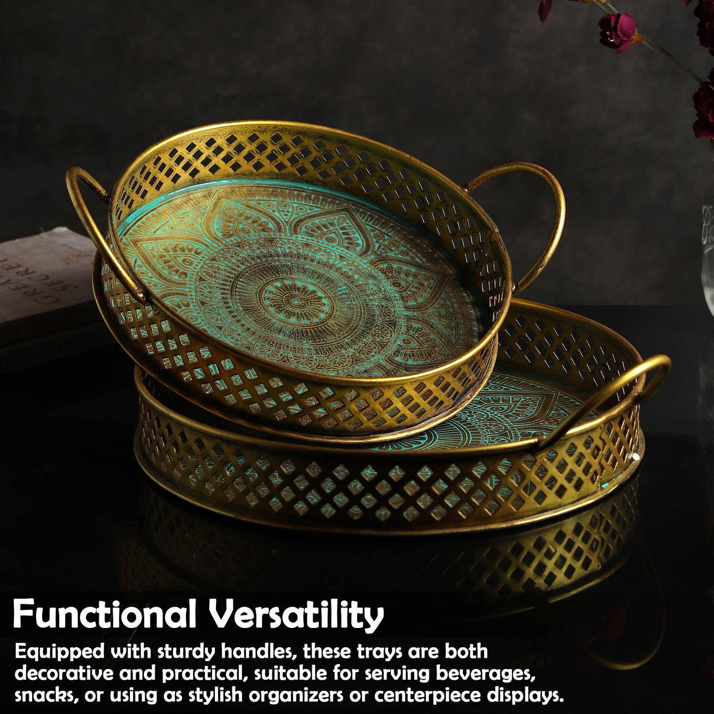 Golden Mandala Tray Set