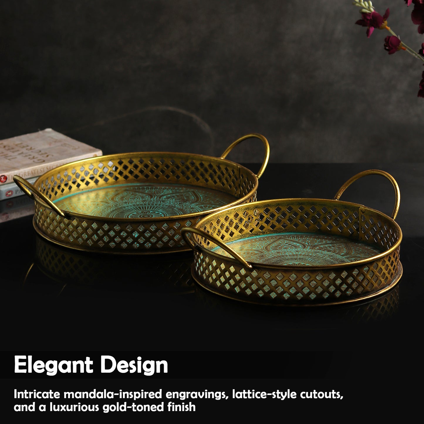 Golden Mandala Tray Set