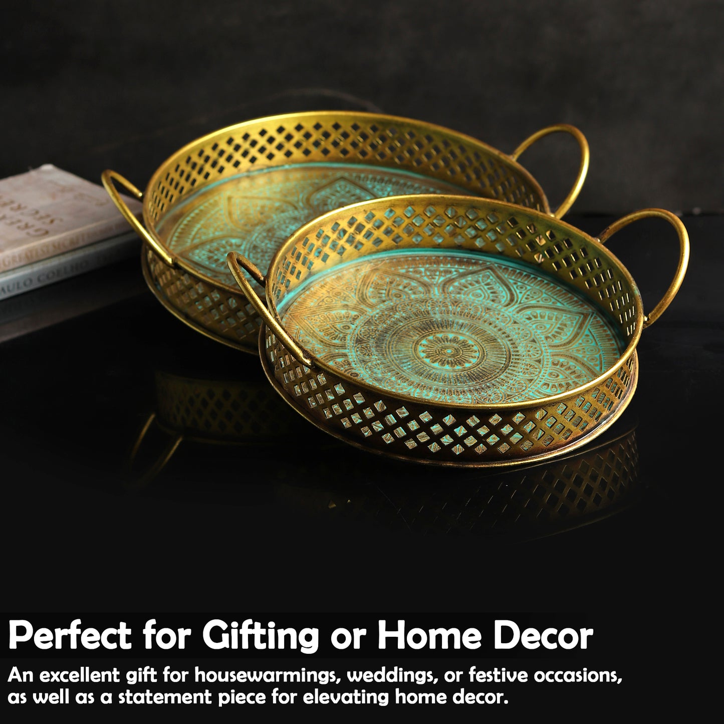 Golden Mandala Tray Set