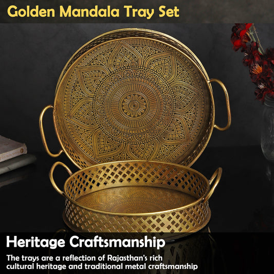 Golden Mandala Tray Set