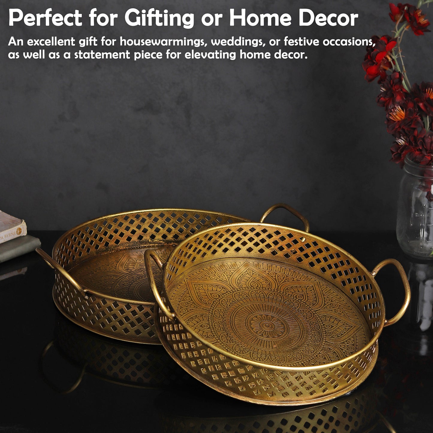 Golden Mandala Tray Set