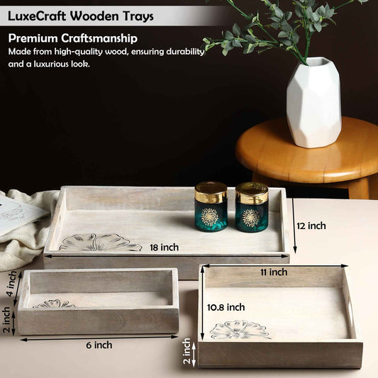 Luxe Craft Wooden Trays [Set of 3]