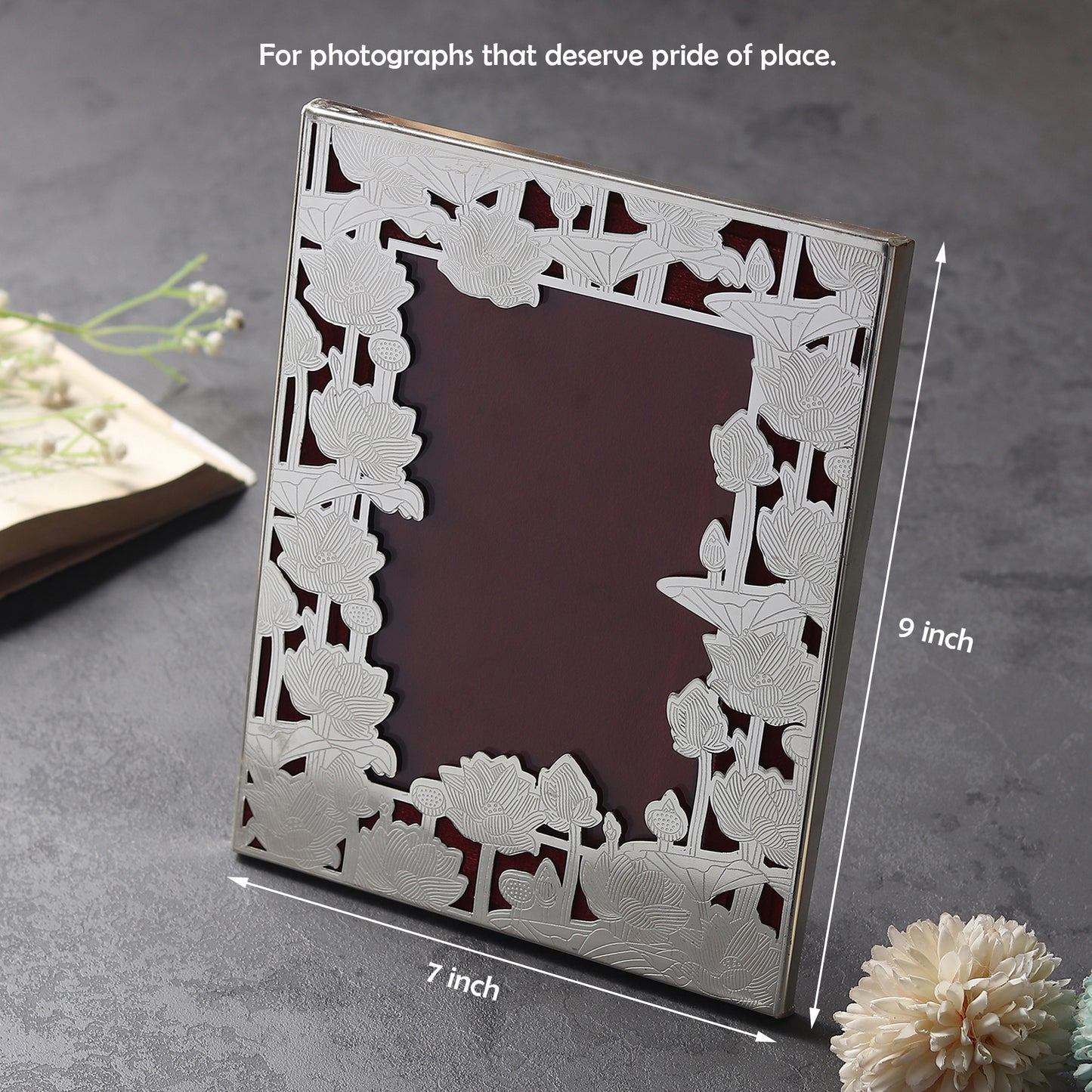 Lotus Bloom German Silver Frame