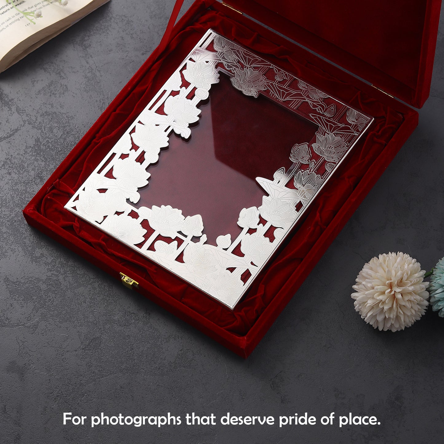 Lotus Bloom German Silver Frame