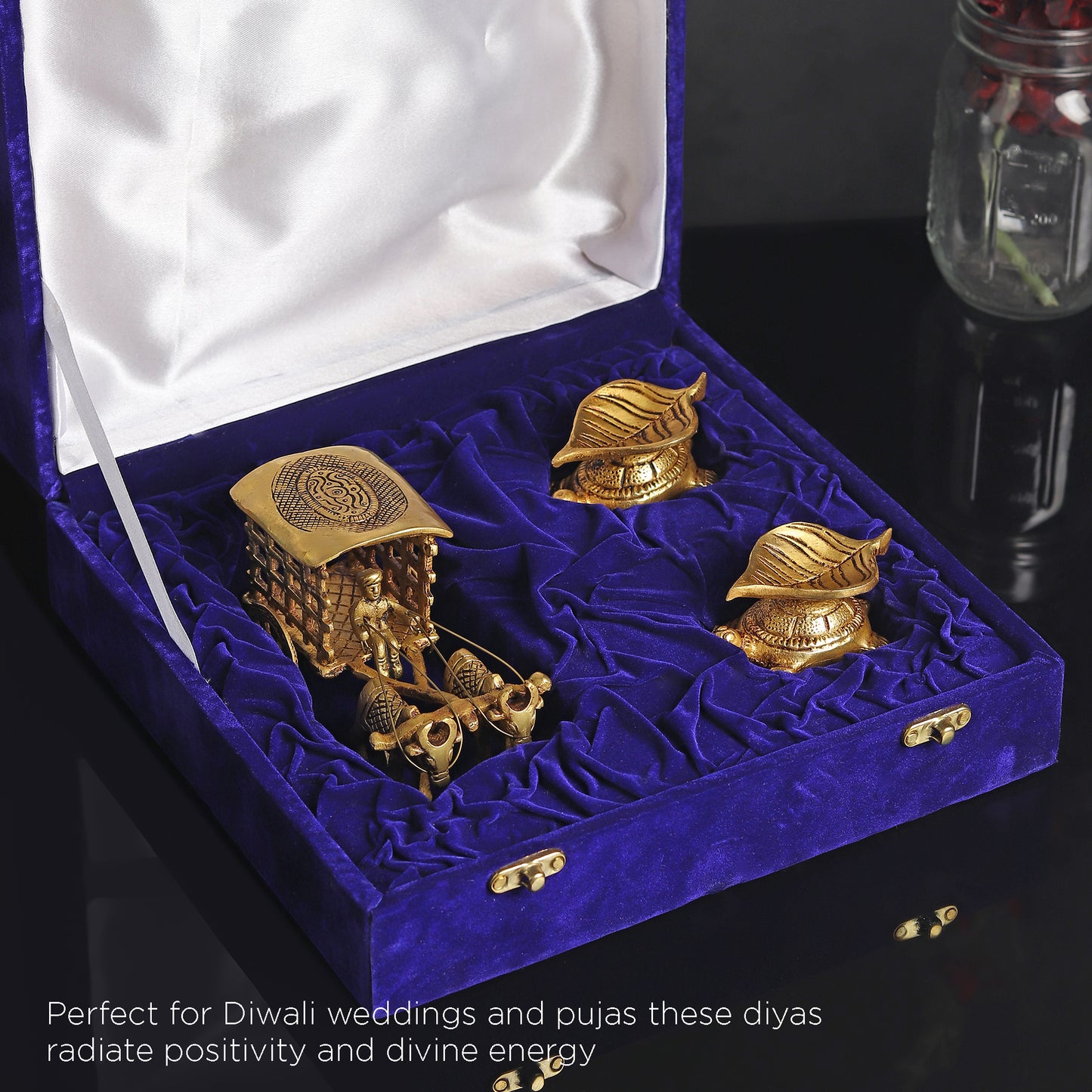 Brass Bullock Cart & Kuber Diyas