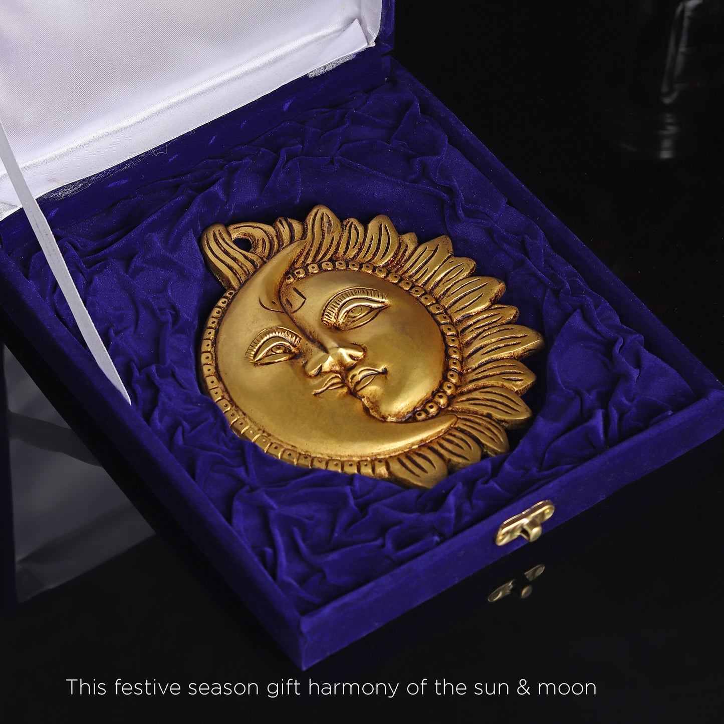 Brass Surya-Chandra Wall Hanging