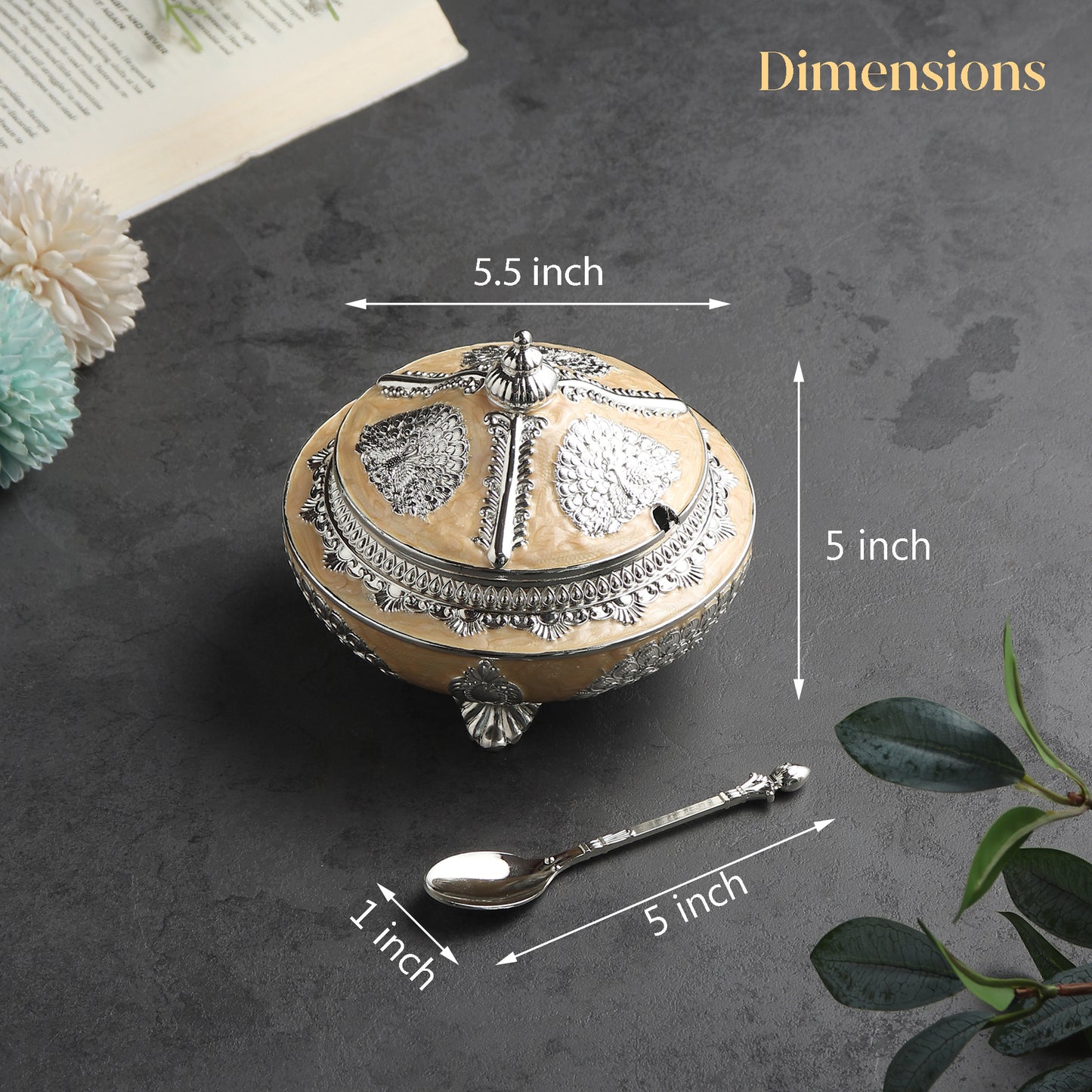 German Silver bowl with spoon