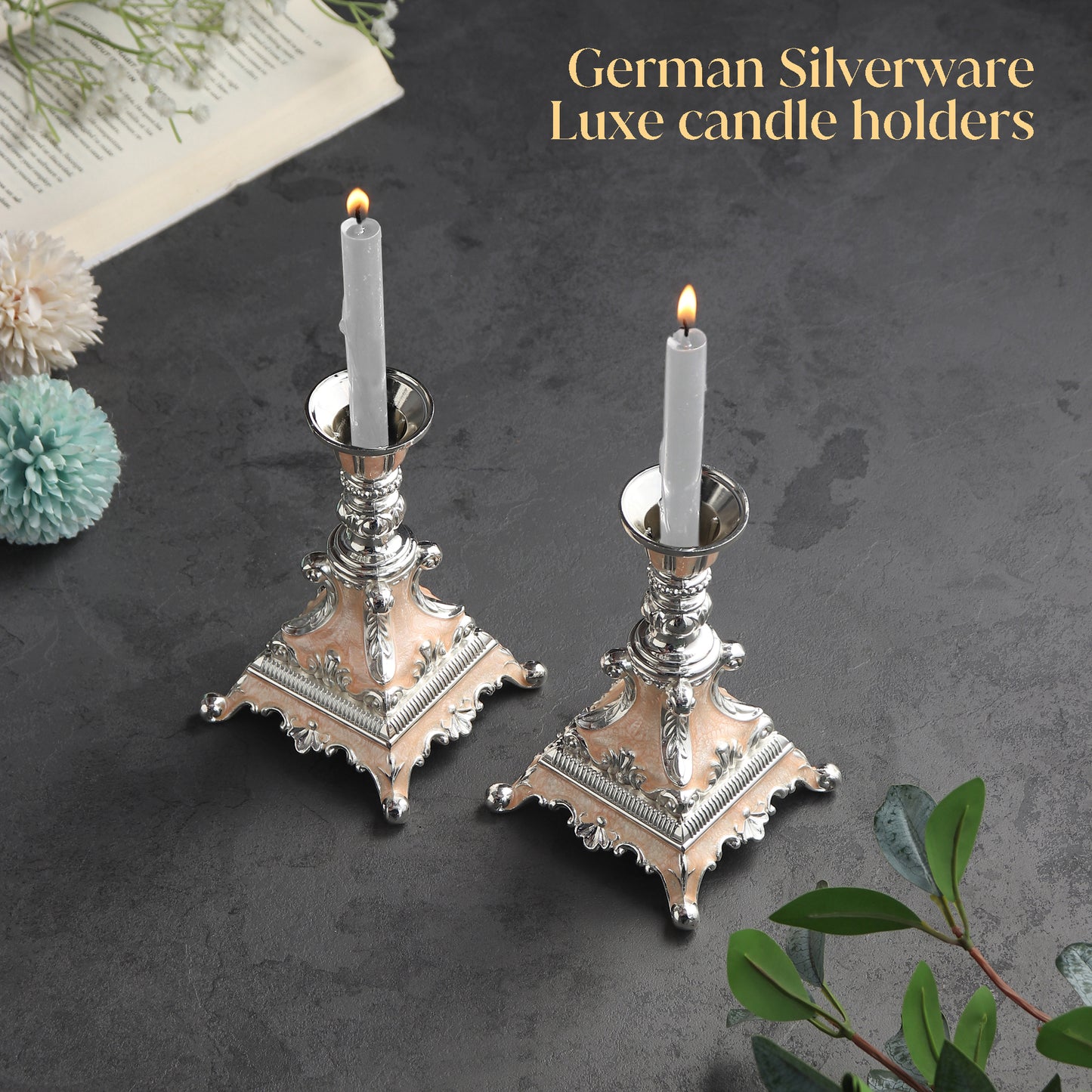 German Silverware Lux candle holders