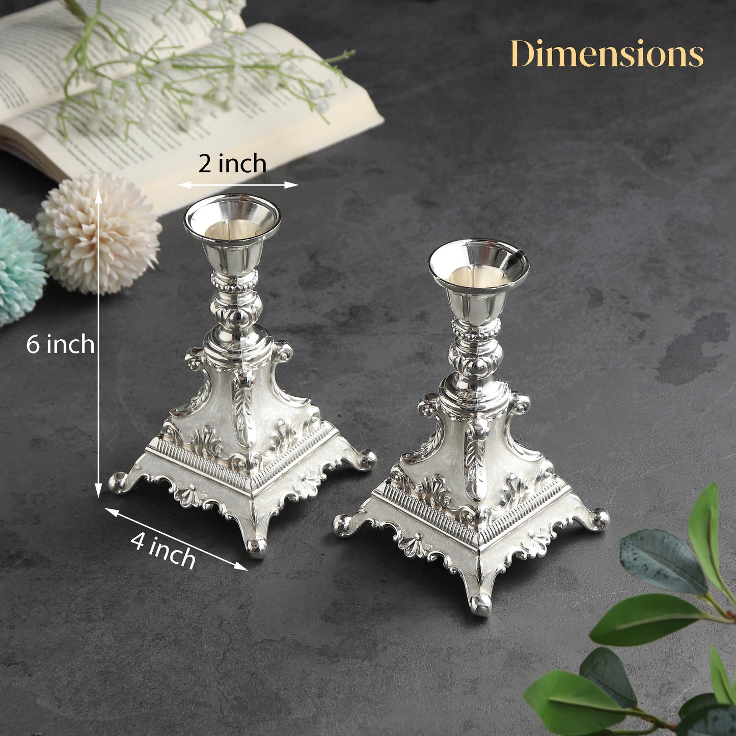 German Silverware Luxe Candle Holders