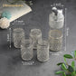 German silverware bottle & glass set of 4