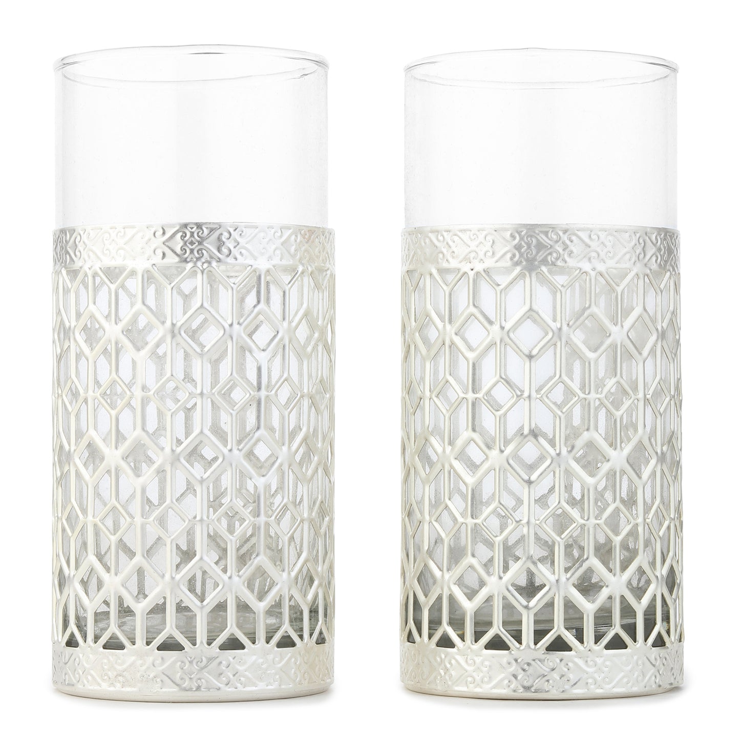 Elegant German Silver Glass Set for Festive Dining (Set of 4)