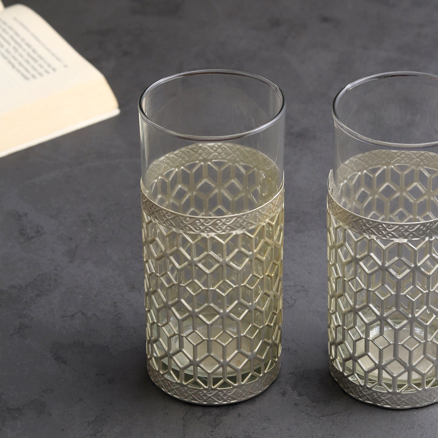 Elegant German Silver Glass Set for Festive Dining (Set of 4)
