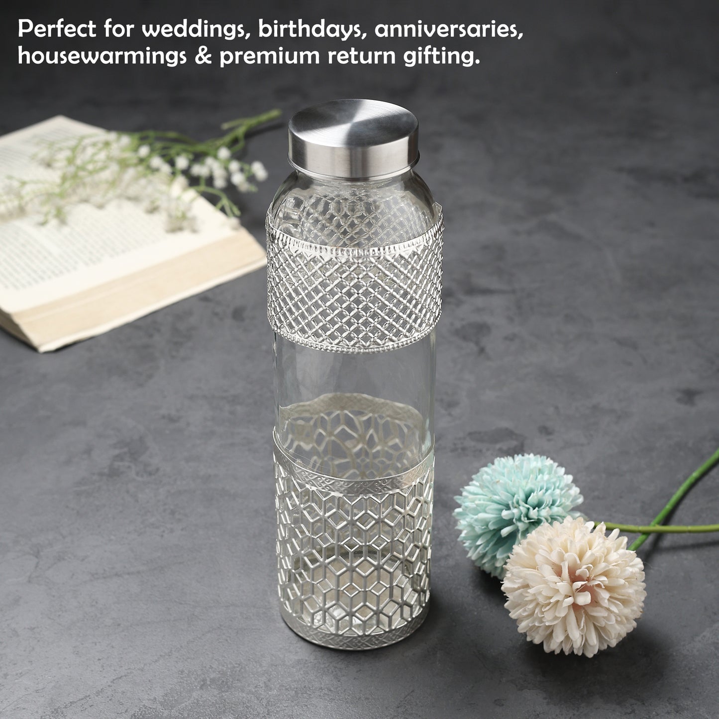 German Silverware Bottle & Glass Set | Premium Blue Velvet Gift Box