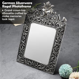 German Silverware Handcrafted Regal Photo Frame | 13×8.5 inch | Premium Blue Velvet Gift Box