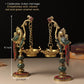 Peacock Pair Brass Hanging Diyas (Set of 2)
