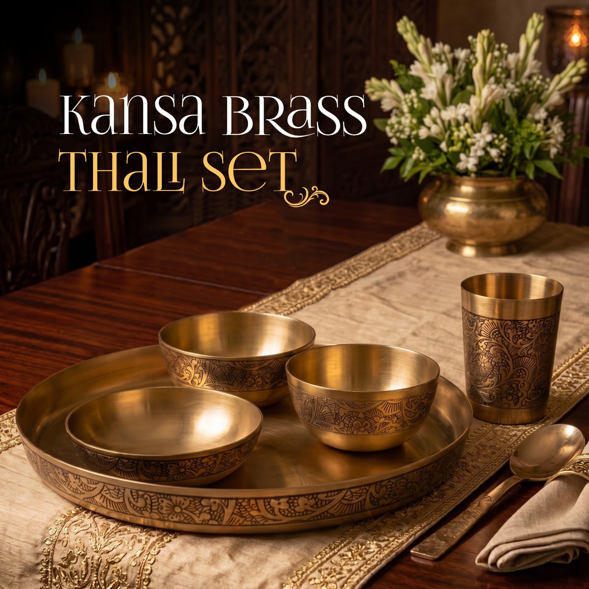Kansa Brass Thali Set