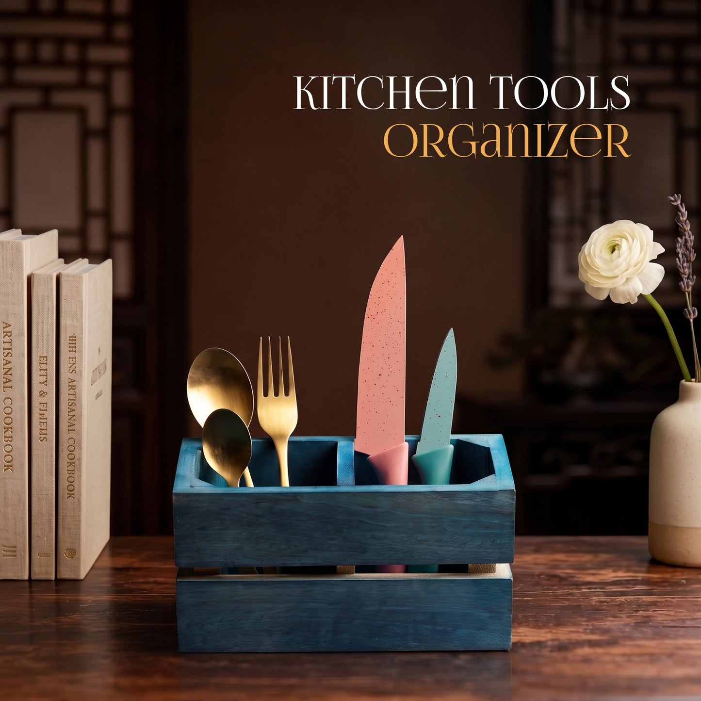 Kitchen Tools Organizer - handcrafted decor by Yura Designs